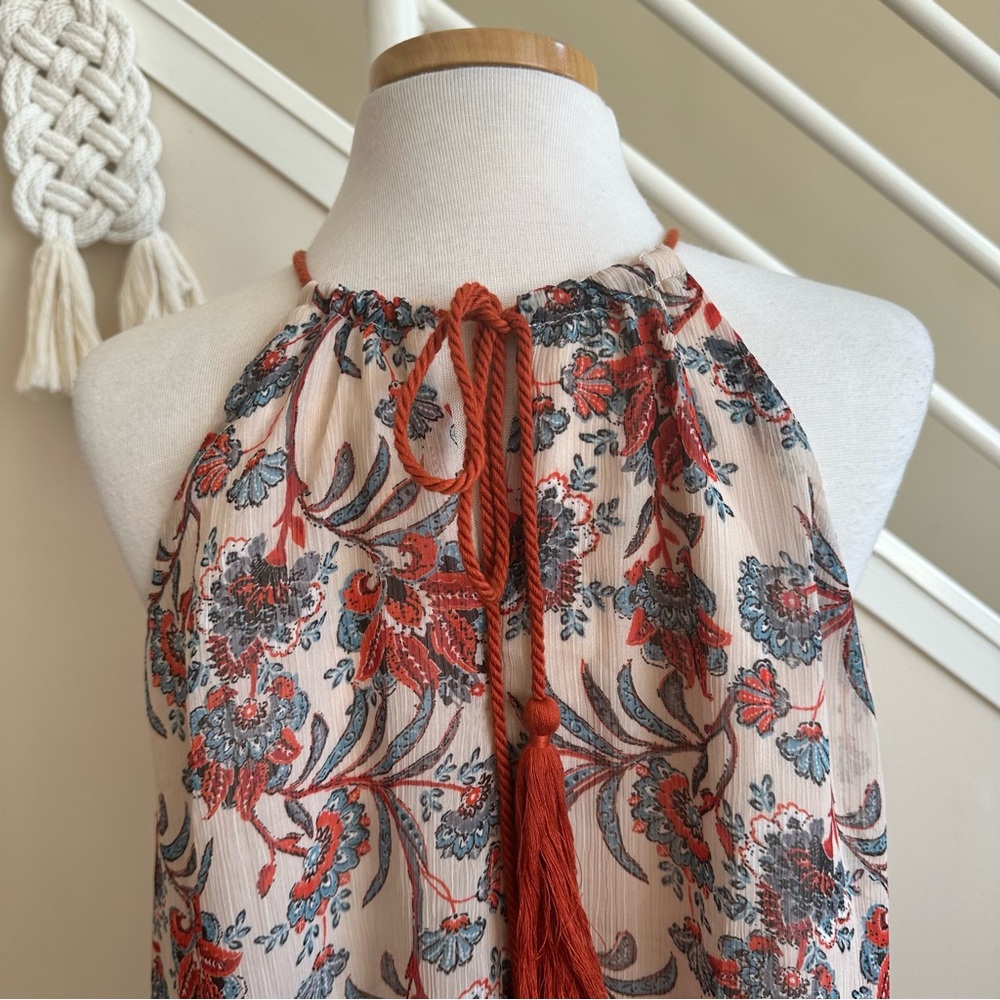 BB Dakota Allisa Floral Halter Trapeze Swing Mini Dress Cream Red Size Small NWT - Picture 12 of 15